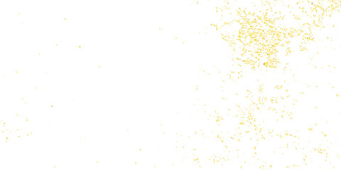 Abstract doted and confetti golden glitter and zigzag ribbon particles splatter on transparent background. Luxury golden glitter confetti that floats down falling bokeh celebration background.

