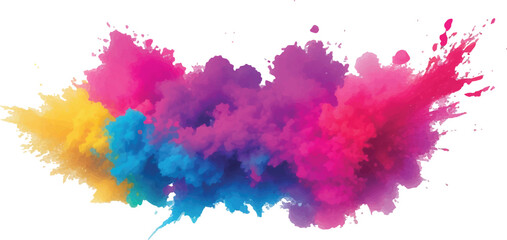 Vibrant Watercolor Splash and Brush Strokes, Imbuing the Canvas with Colorful and Bold Stains, Splashes, and Streaks, All Set Against a Clean White Background for a Contemporary and Artistic Flair.
