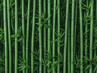 Fototapeta premium Vibrant green bamboo stalks showcasing nature's beauty and strength, perfect for environmental and wellness themes.