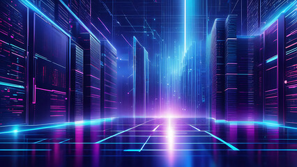 cloud technology with binary code background