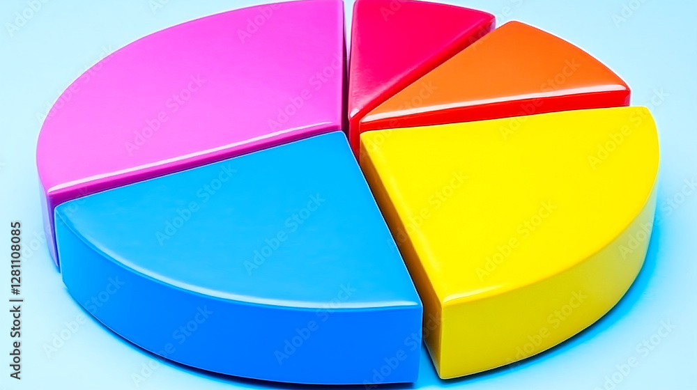 Poster colorful pie chart visualizing data distribution digital workspace graphic representation modern des