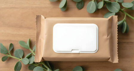 Wet Wipes Package with Greenery