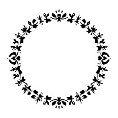 Circular Black Floral Vector Border