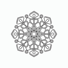 abstract floral ornament. mandala line art design vector