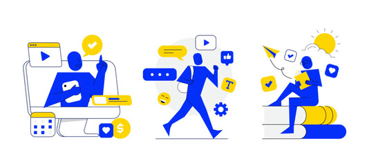 Modern flat color designed concepts of Teaching, Online Education, and Video Tutorials. Can be used for Web Project , Applications, Infographics and Print design. Trendy Vector Illustration