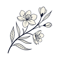  nice and attractive  botanical graphic sketch drawing, trendy tiny tattoo design, floral elements vector illustration 