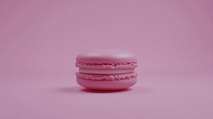 Obraz premium Delicate Pink Macaron on Soft Pink Background in High Resolution