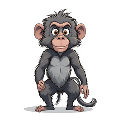 Cartoon Illustration of a baboon 