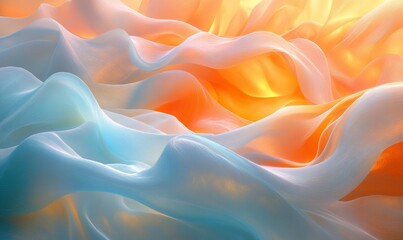 Abstract flowing pastel fabric waves.
