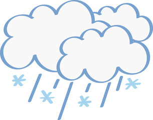 Cloudy Weather with Rain and Snow Icon