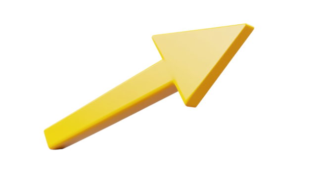3d yellow arrow isolated on white background - Powered by Adobe