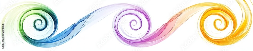 Aufkleber an abstract design featuring vibrant swirls and elements placed on a transparent backdrop