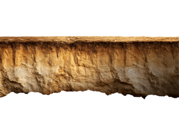 Detailed Layered Soil Profile with Rich Brown and Yellow Tones