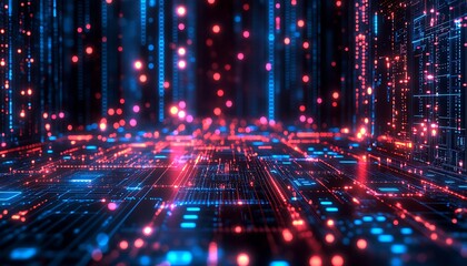 Obraz premium Abstract visualization showing lines of data information processing patterns