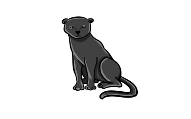 Hand drawn picture of black panther vector