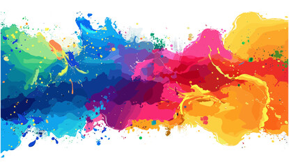 Colorful watercolor splash background, bright aquarelle stain splatter brush stroke on white, modern vibrant explosion of colorful powder, artistic paint blot, abstract liquid ink splash