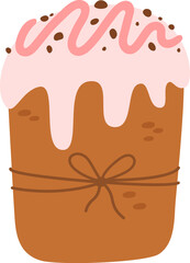 Sweet capcake with icing and chocolate vector illustration