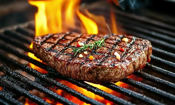 Ancho Steak Grilled to Perfection with Flames and Char