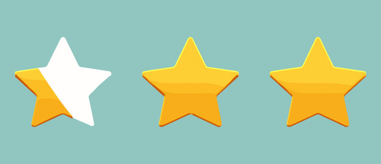 Five stars rating review vector icon, customer feedback flat icon for apps, product rating symbol for websites, quality star review, approval rating, satisfaction rating, evaluation badge