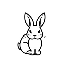 Simple cartoon illustration of a rabbit.