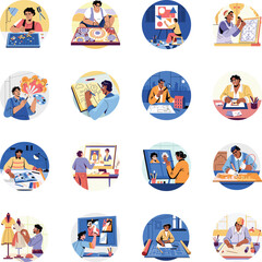 Fototapeta premium Collection of Flat Creative Design Illustrations