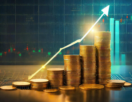 Finance business background. Stock crash market exchange loss trading graph analysis investment indicator business graph charts of financial digital background.