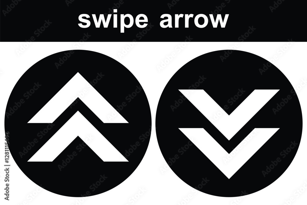 Poster swipe up, arrow up icon. arrow swipe, social media scrollsign, slide. swipe icon set. vector illustr
