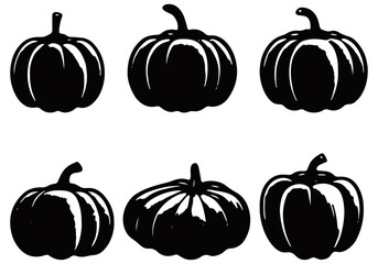 Vector Pumpkins Graphic Art Illustration