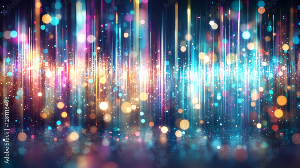 Poster vibrant light show digital art abstract design colorful environment high-definition view visual sere