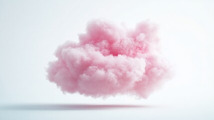Fototapeta premium Pink cloud formation with a soft, fluffy texture floating in the sky.
