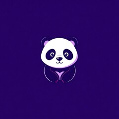 Fototapeta premium Adorable Panda Mascot Logo on White PNG Background for Branding and Merchandise