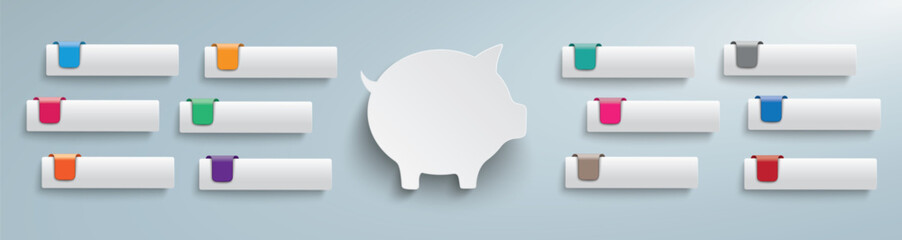 12 Tabs Long Header Piggy Bank Infographic