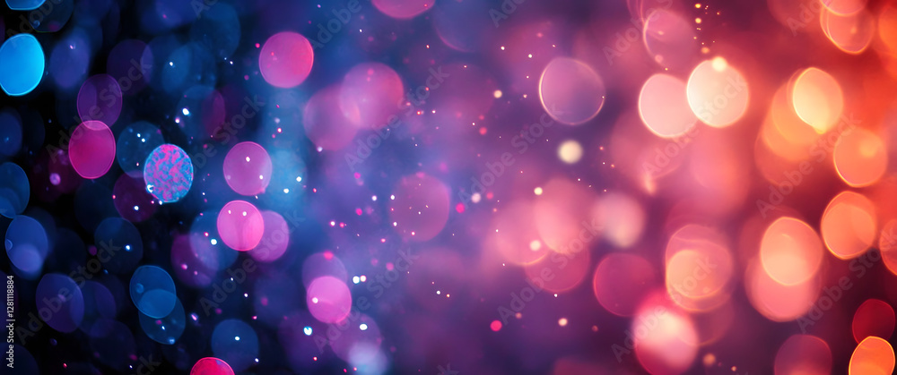 Poster abstract background with colorful bokeh lights
