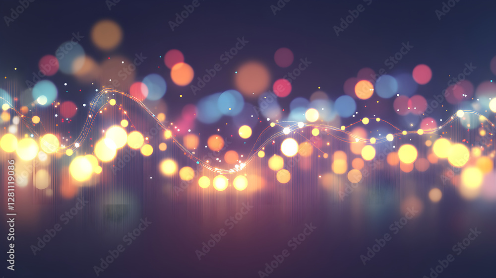 Poster captivating light display urban setting abstract art nighttime environment close-up view creative co