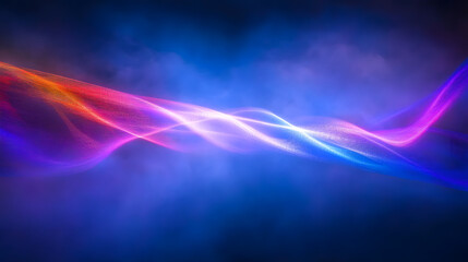 futuristic abstract composition with intersecting rgb light beams creating prismatic patterns through fog cyberpunk aesthetic