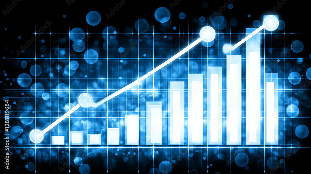 Aufkleber analyzing business growth trends corporate setting infographic data digital environment visual persp