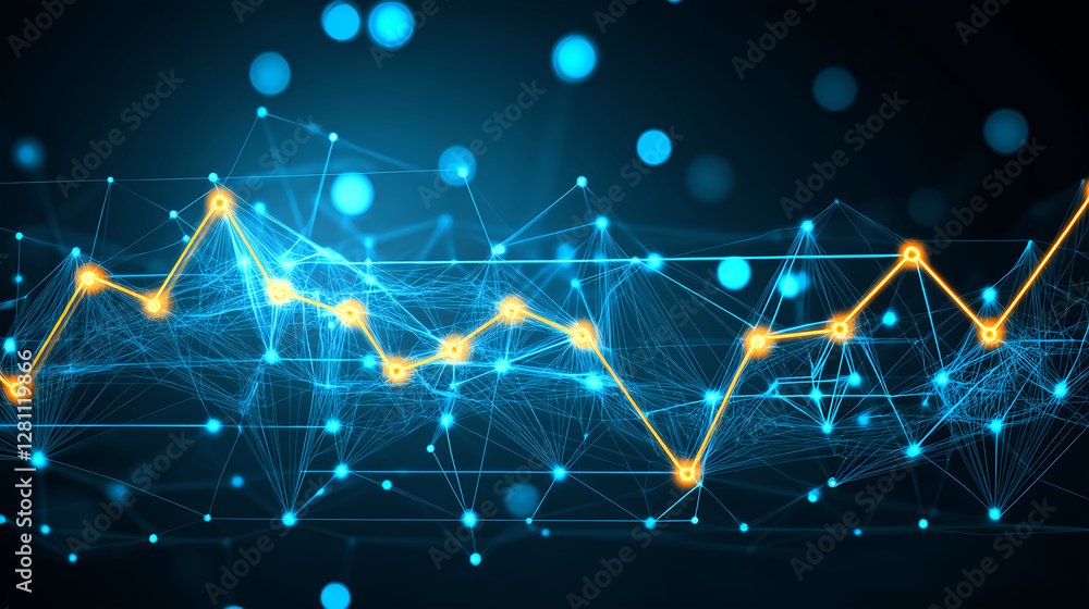Poster dynamic data visualization trends in technology infographic design digital environment abstract view