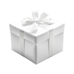 Fototapeta premium Gift box with white ribbon, isolated background