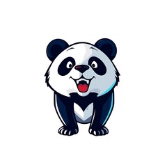 Fototapeta premium Adorable Panda Mascot Logo on White PNG Background for Branding and Merchandise