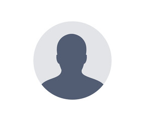User profile icon. Profile picture, portrait symbol. User member, People icon in flat style. Circle button with avatar photo silhouette vector illustration.


