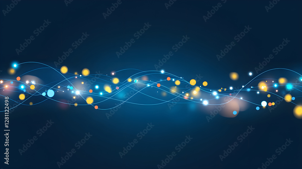 Poster dynamic light waves abstract background digital art colorful vibes studio creative concept