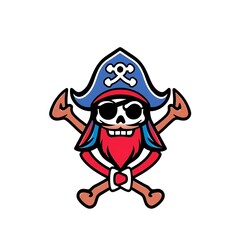 Fototapeta premium Bold Pirate Logo on White Background for Branding and Merchandise