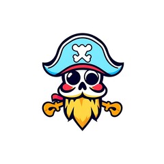 Fototapeta premium Bold Pirate Logo on White Background for Branding and Merchandise