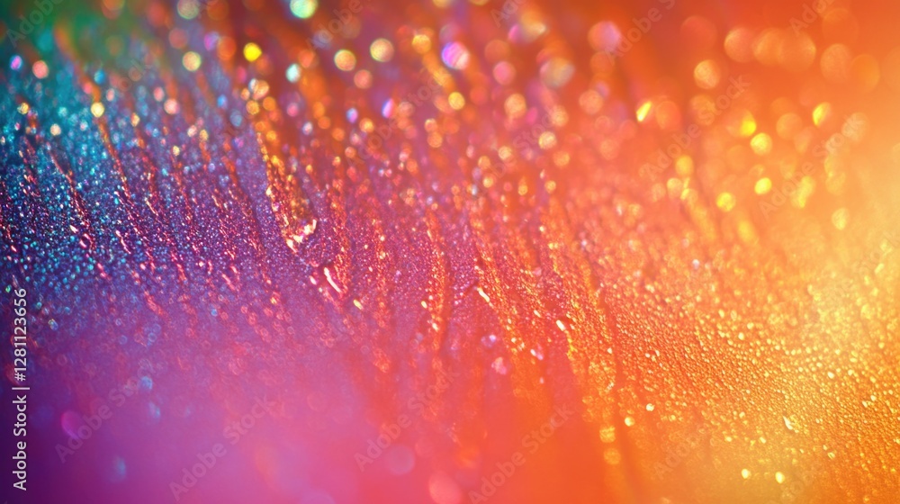 Poster vibrant sparkles in a variety of colors, creating a lively and mesmerizing bokeh effect.