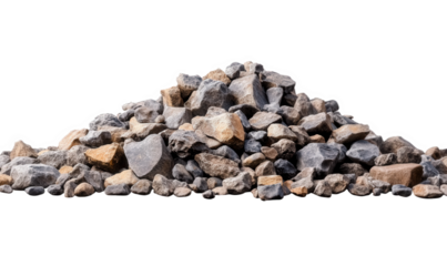 A pile of large stones and crushed stones
