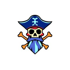Bold Pirate Logo on White Background for Branding and Merchandise