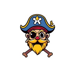 Naklejka premium Bold Pirate Logo on White Background for Branding and Merchandise