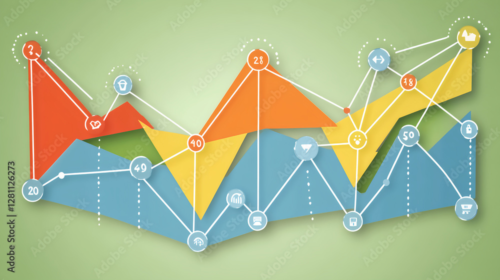 Aufkleber data visualization analysis business sector infographic display digital environment aerial view insi