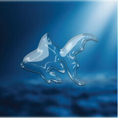 Glass Effect Fish - Transparent Underwater Vector Illustration