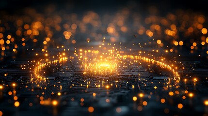 Naklejka premium Abstract Energy Burst on Circuit Board